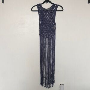 Anthropologie Crochet Fringe Top